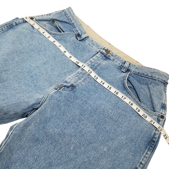 Wrangler Jeans Mens Relaxed Fit Blue Y2K Light Wash 38x32 Denim Straight Leg - Picture 8 of 11